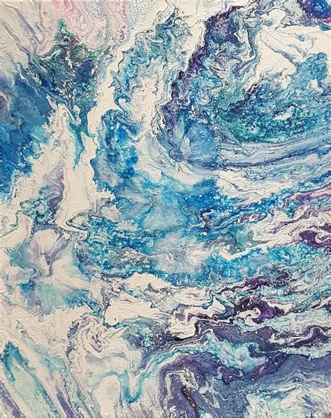 Alexandra Romano Celestial Waves Heavenly Blue Space Painting