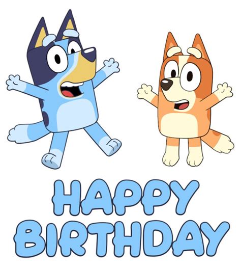 Bluey Characters Bluey And Bingo Jumping Bundle Happy Birthday Svg