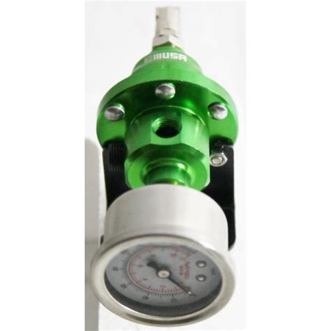Universal Fuel Pressure Regulator With Oil Gauge Type S Adjustable Green