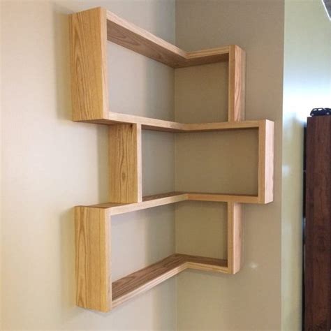 Solid Pine Wood Floating Corner Shelves Craft Hand Made Etsy Idéias