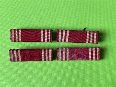 Vintage Ww2 Ii Us Military Army Prop Red White Stripe Medal Ribbon Bar