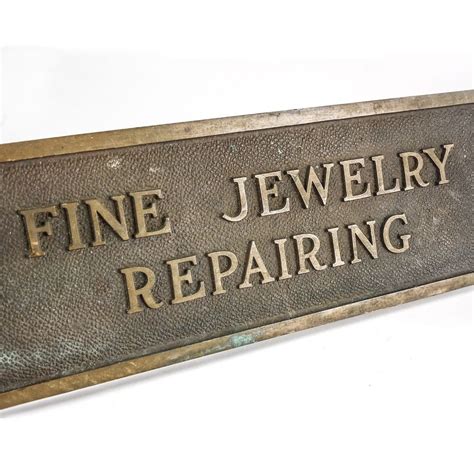 Cast Solid Bronze Fine Jewelry Repairing Patinated Store Signage