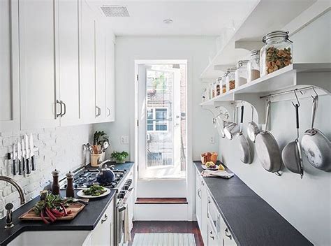 Awesome Small Galley Kitchen Layout Grey Island With Granite Top