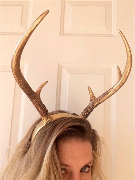 Adult Deer Costume Antler Headband Realistic Reindeer Etsy Antler