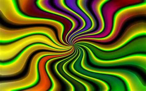 Digital Photo Of Green Yellow Red And Black Swirl Effect Hd