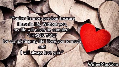 Thank You My Love Messages To Thank Special One Wishesmsg