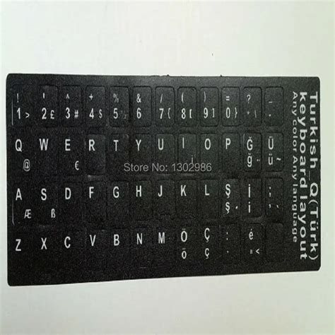 50pcsturkish Letters Alphabet Learning Keyboard Layout Sticker For