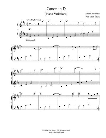 Sheet music single, 8 pages. Canon In D Piano Variations Sheet Music PDF Download - coolsheetmusic.com