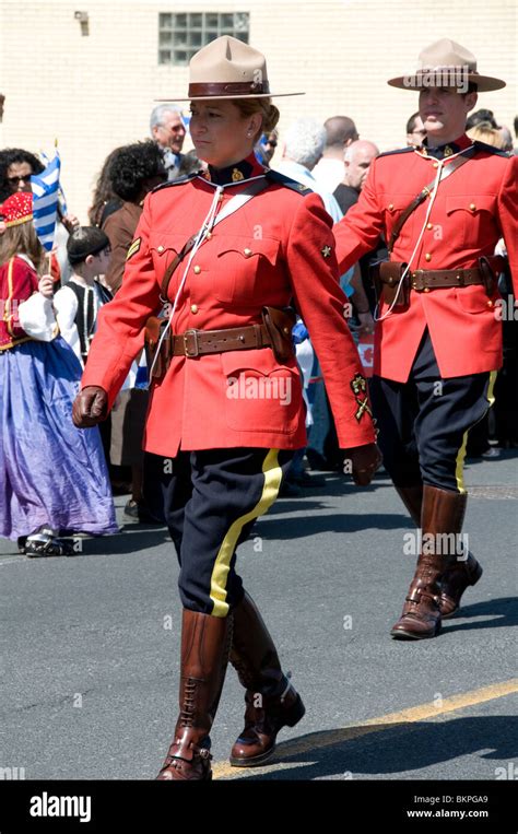 Canadian Mounties In Montreal Parade Stock Photo Alamy