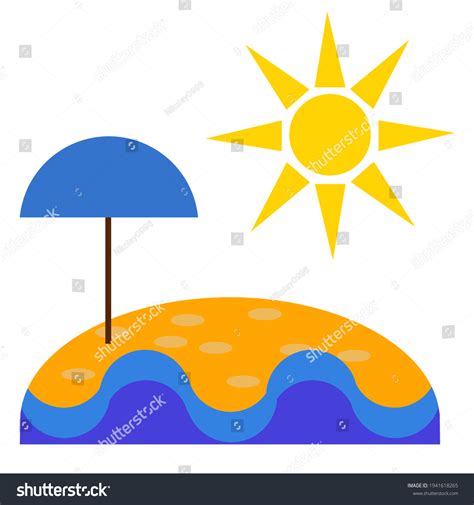 Summer Day Illustration Sun Sea Sand Stock Illustration 1941618265