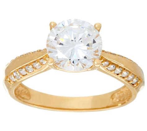 As Is Diamonique 200ct Solitaire Ring 14k Gold Page 1 —