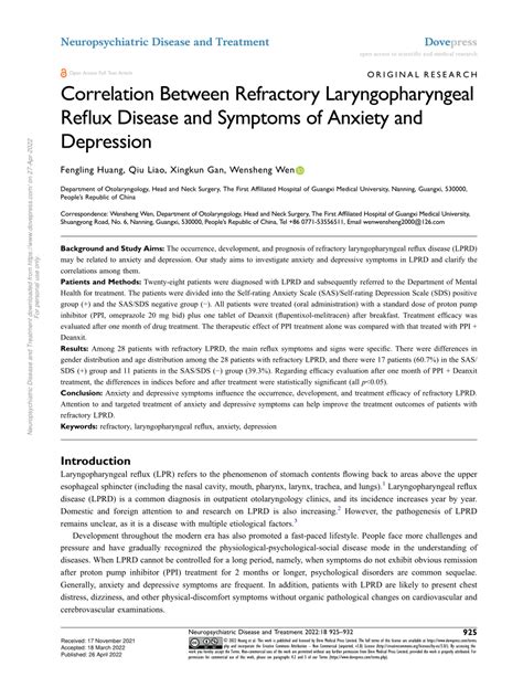 Pdf Correlation Between Refractory Laryngopharyngeal Reflux Disease