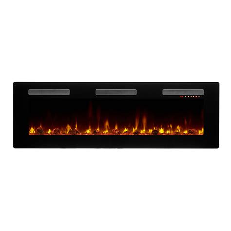 C3 Sierra 60 In Wallbuilt In Linear Electric Fireplace In Black For