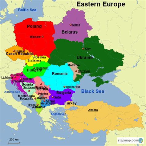 Stepmap Eastern Europe Landkarte Für Europe