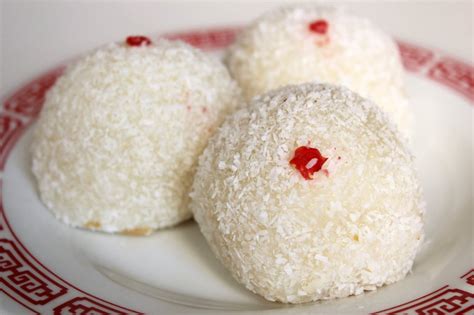 Loh Mai Chi Coconut Balls Filled With Peanut Dim Sum Guide