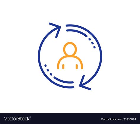 Refresh User Info Line Icon Update Profile Sign Vector Image