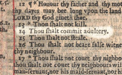 Thou Shalt Commit Adultery And Other Print Errors Of Biblical Proportions