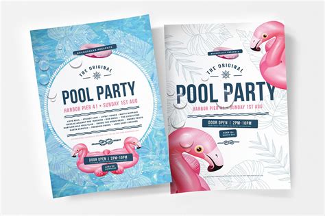 Modern Pool Party Poster Flyer Flyer Templates ~ Creative Market