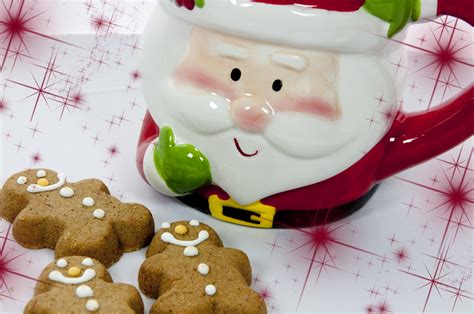 Santa Mug And Gingerbread Men Free Stock Photo Public Domain Pictures