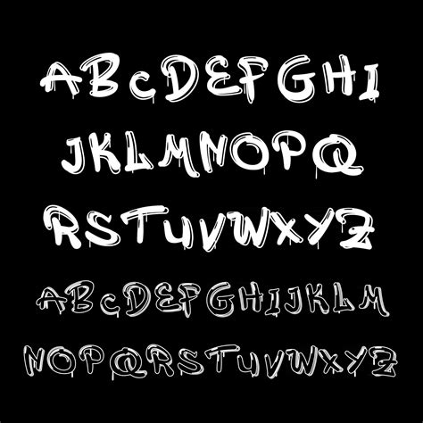 Wit Graffiti Lettertype Met Alfabetletters A Tot Z 2905468 Download
