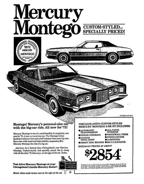 Mercury Montego June 1972 Mercury Montego Mercury Cars Ford