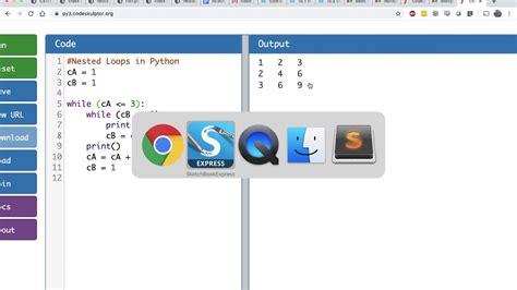 Python Nested Loops Multiplication Table Youtube