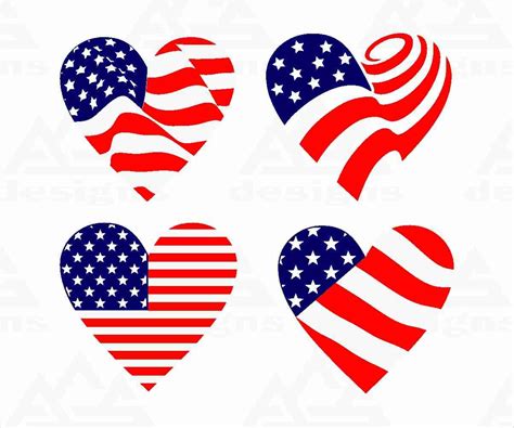 Usa Flag Heart Love Svg Design By Agsdesign Thehungryjpeg