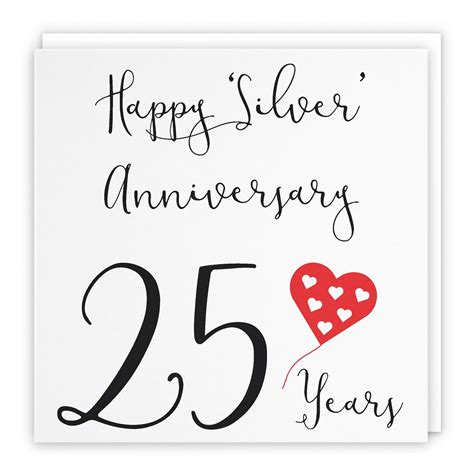 25th Wedding Anniversary Card Happy Silver Etsy Uk Anniversary