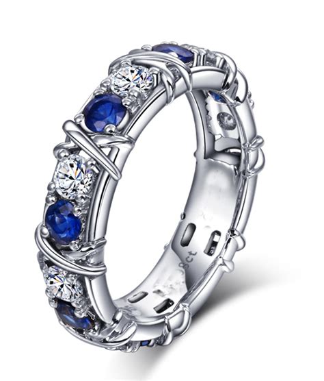 The superlative beauty of tiffany engagement rings is the result of our exacting standards and obsession with creating the world's most beautiful in 1886, tiffany introduced the engagement ring as we know it today. Designer 1 Carat alternating Diamond and Sapphire Wedding ...