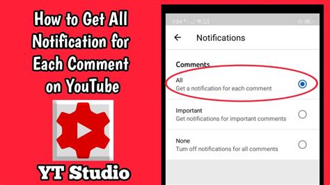 How To Get All Notification For Each Comment On YouTube YT Studio Application YouTube