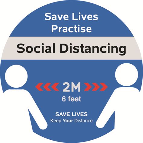 Social Distancing 2m Stickers Blue Health And Care