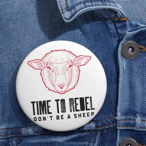 Sheeple Sheep Wake Up Pin Button Badge Time To Rebel Etsy Uk
