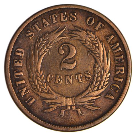 Two Cent1868 Us Two 2 Cent Piece First Coin With In God We Trust