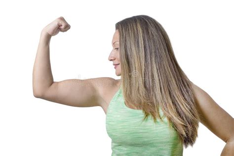 Fitness Girl Flexing Muscles Stock Image Image Of Leisure Health