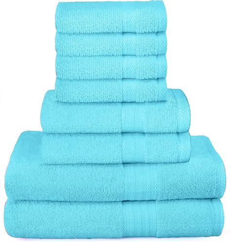 Glamburg Ultra Soft 8 Piece Towel Set 100 Pure Ringspun