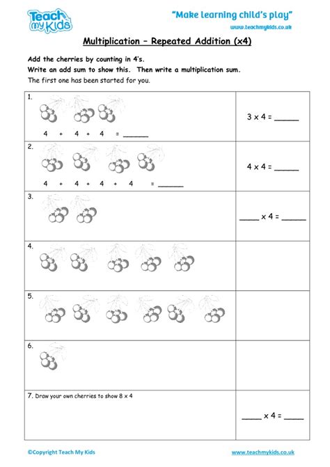 Repeated Addition Worksheet 2nd Grade Math Worksheets Printable