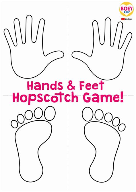 Hands And Feet Hopscotch Game Hopscotch Printable Activities For Kids