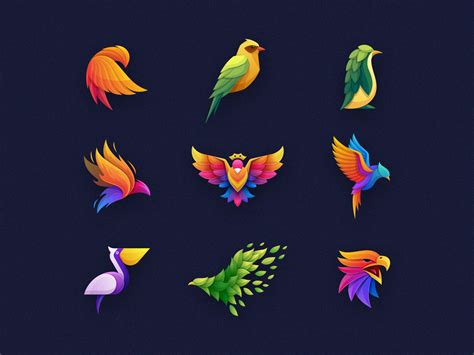 Bird Colorful Logo Collection Logo Design Creative Logo Collection Logo Color