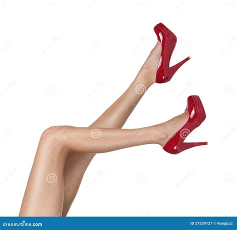 Female Legs With Red High Heels Stock Image Image Of Female Human 27539127