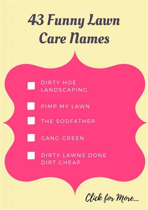 As the baby boomer generation ages, the industry is you have found the perfect business idea, and now you are ready to take the next step. 411 Creative & Funny Lawn Care Names | Lawn care, Lawn ...