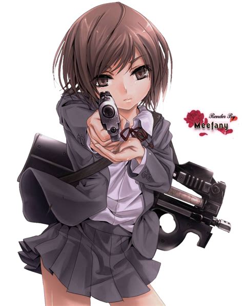 Schon Anime Girl Pointing Gun At You Seleran