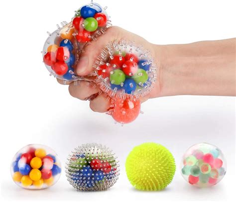 Fansteck Anti Stress Ball 4 Pack Cool Squeeze Ball Colorful Squishy