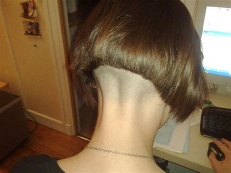 See a recent post on tumblr from @buzzedhaircuts about buzzed nape. buzzed nape bob - back view | Bobs Buzzed Back | Pinterest ...