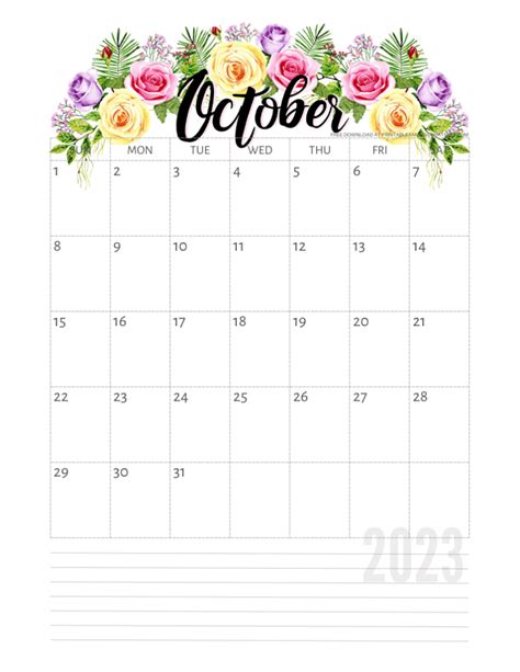2023 Free Printable Pretty Roses Calendar Printables And Inspirations
