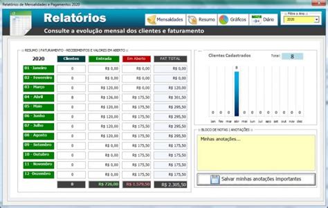 Controle De Mensalidades Controle De Pagamentos Completo Relatorios De