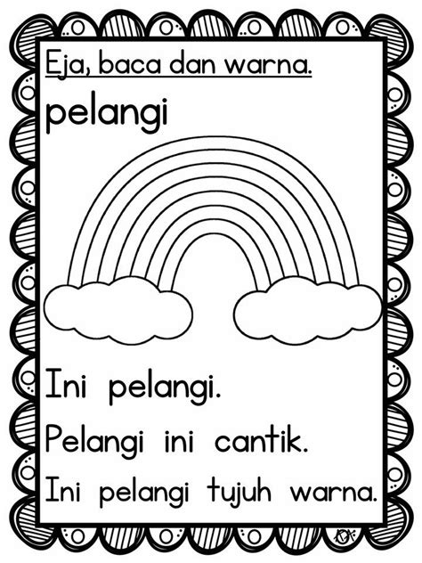 Latihan Bahasa Melayu Eja Baca Warna Ayat Prasekolah Kitpramenulis