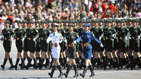 china female guards debut in military parade bbc news