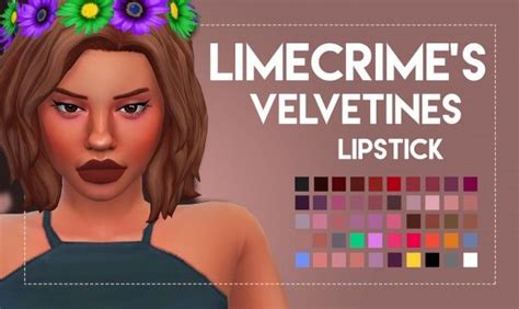 Simsworkshop Limecrimes Velvetines Inspired Lipstick By Weepingsimmer Sims Downloads