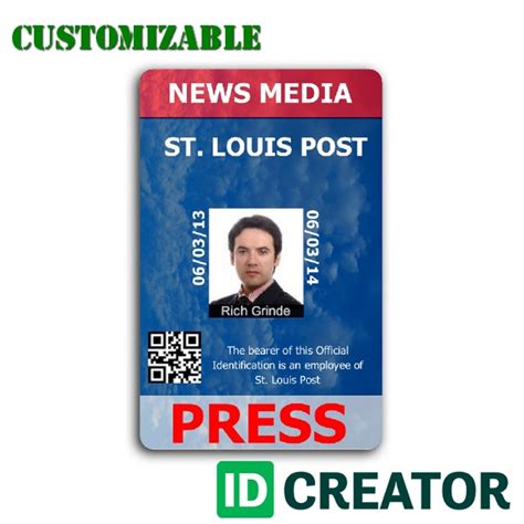 Press Pass Template Free Printable Templates