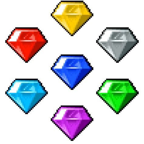 Chaos Emeralds Pixel By Banjo2015 On Deviantart